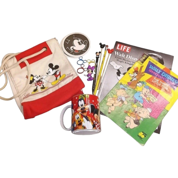 Disney Mickey Mouse LOT: Mug, Bag, Pencils, Paper Clips, Magazines & Coa… - Picture 15 of 15